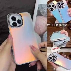 New Arrivals Colorful Laser Frame Hard PC Phone case For iPhone 15 pro Shining Laser Bumper Phone Case For iPhone 14 pro max 13