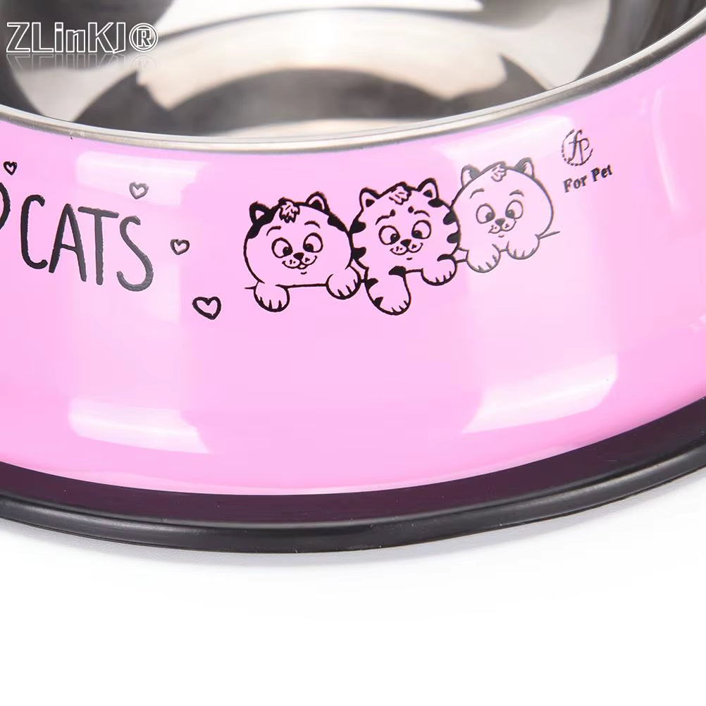 15Cm Pet Stainless Steel Bowls Non-Slip Anti-Fall Durable Cat Dogs Feeding Bowl Puppy Drink Water Feeder Pets Outdoor Food Dish