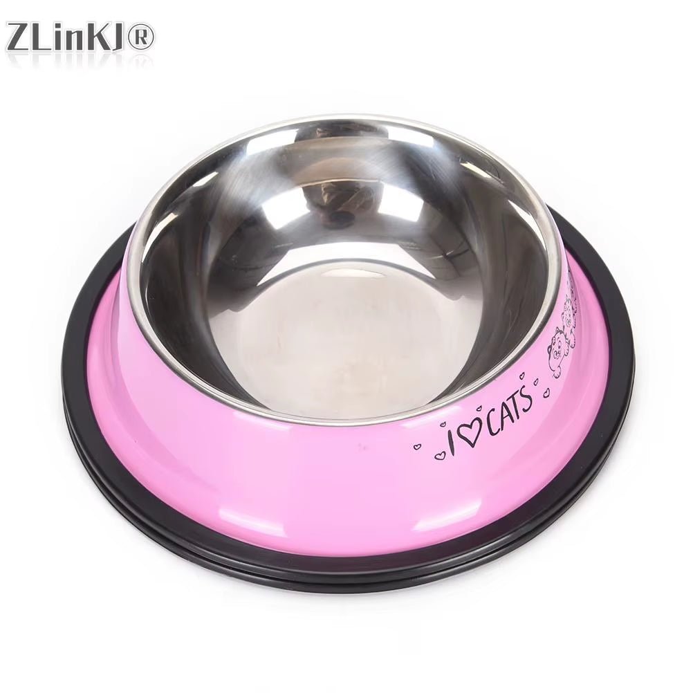 15Cm Pet Stainless Steel Bowls Non-Slip Anti-Fall Durable Cat Dogs Feeding Bowl Puppy Drink Water Feeder Pets Outdoor Food Dish