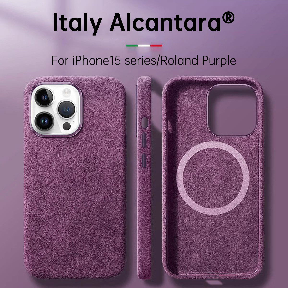 Italian Alcantara Case for iPhone 15 Pro Max Business Leather Phone Back Cover for iPhone 13 Pro Max Magnets