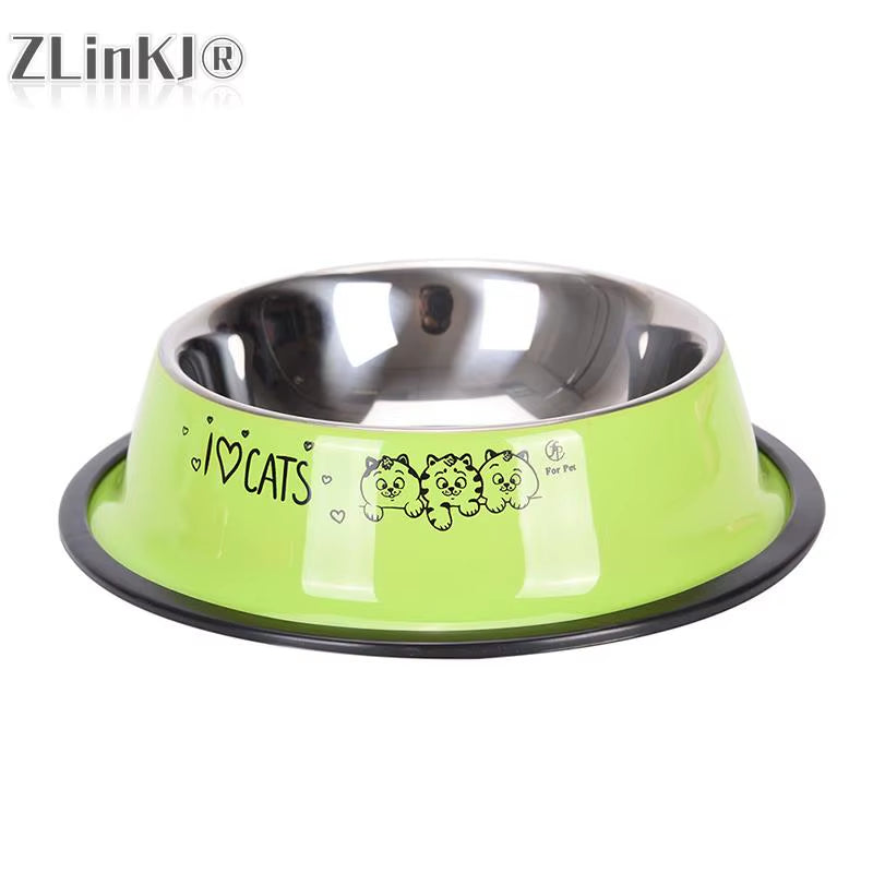 15Cm Pet Stainless Steel Bowls Non-Slip Anti-Fall Durable Cat Dogs Feeding Bowl Puppy Drink Water Feeder Pets Outdoor Food Dish