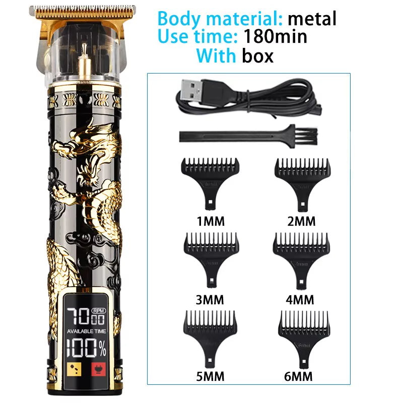 Electric Hair Clipper Professional USB Cordless Clipper Professional Beard Trimmer Haircut Grooming Kit Hair Cutting Machine