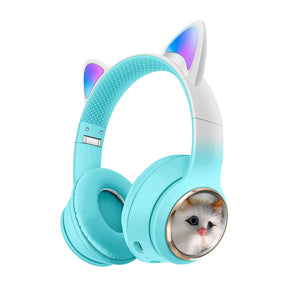 AKZ-09 Earphones Space Cabin Cartoon Simulation Cat Bluetooth Headwear Large Battery Earphones Foldable