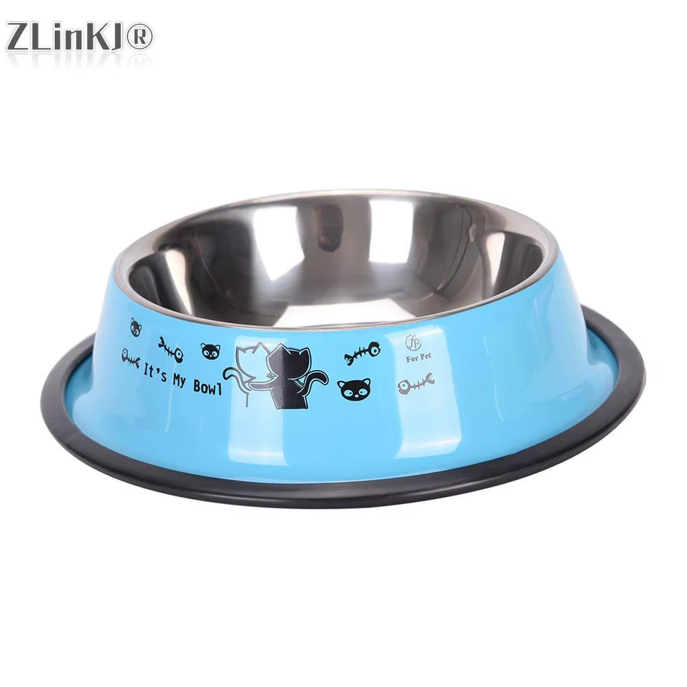 15Cm Pet Stainless Steel Bowls Non-Slip Anti-Fall Durable Cat Dogs Feeding Bowl Puppy Drink Water Feeder Pets Outdoor Food Dish