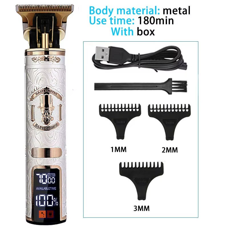 Electric Hair Clipper Professional USB Cordless Clipper Professional Beard Trimmer Haircut Grooming Kit Hair Cutting Machine