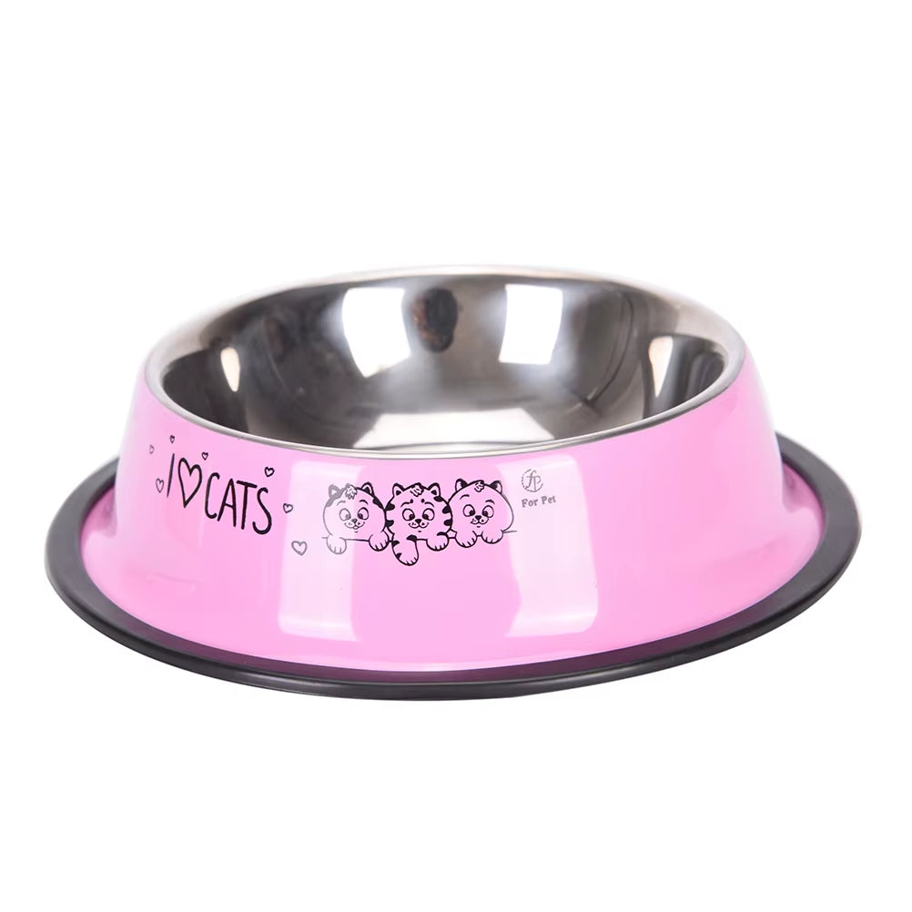 15Cm Pet Stainless Steel Bowls Non-Slip Anti-Fall Durable Cat Dogs Feeding Bowl Puppy Drink Water Feeder Pets Outdoor Food Dish