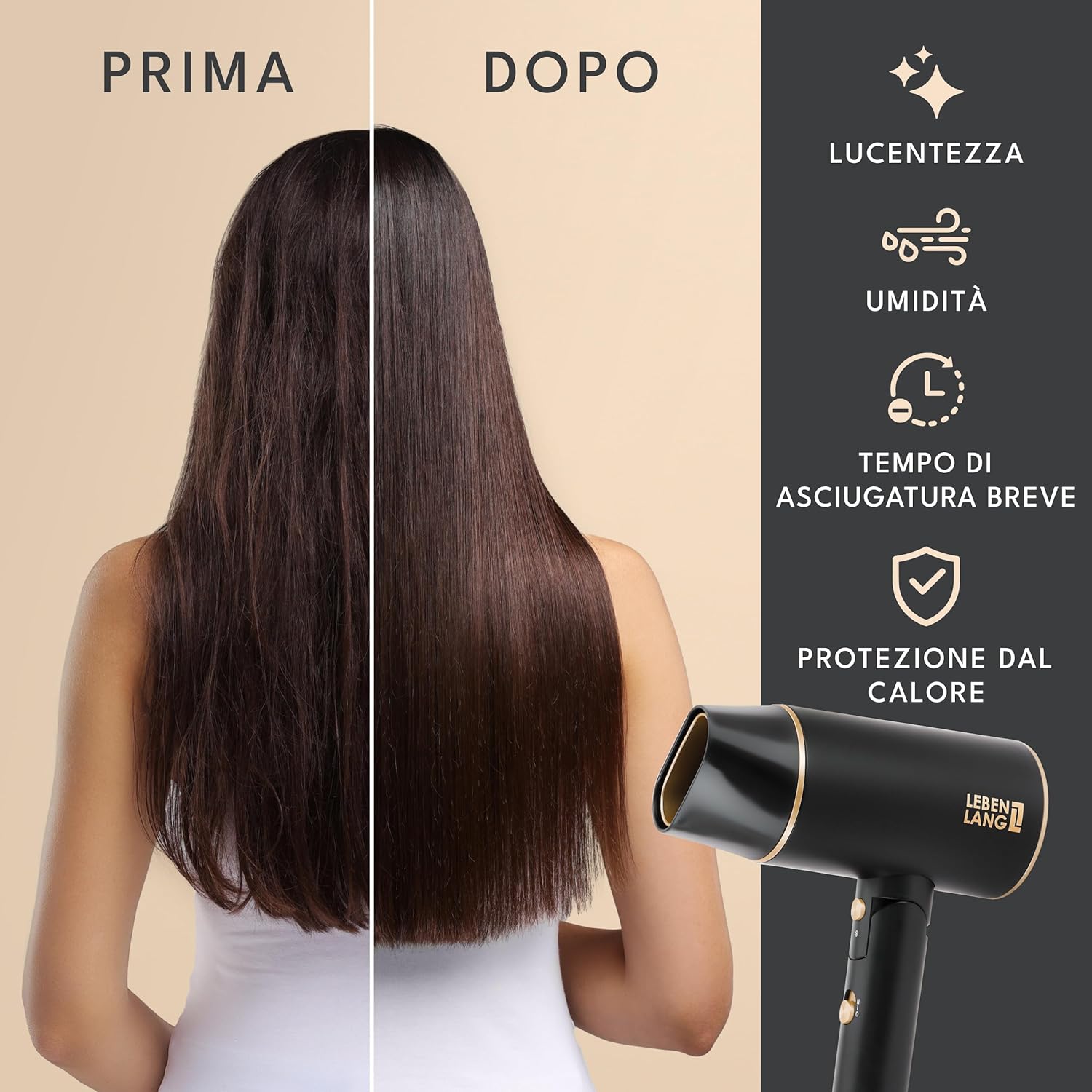 Phon Capelli Asciugacapelli Ionico 2100W - Anti-Spliss Con Modalità Aria Fredda | Travel Hair Dryer Asciuga Capelli | Phono Phone Fon Capelli Phon Ionico Asciugacapelli Professionali