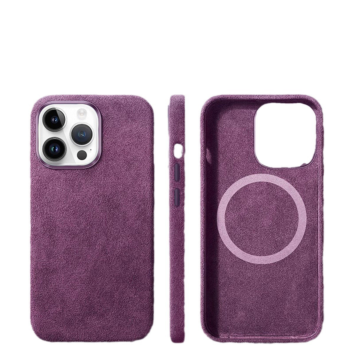 Italian Alcantara Case for iPhone 15 Pro Max Business Leather Phone Back Cover for iPhone 13 Pro Max Magnets