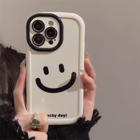 Semplice graffiti smiley face Apple 13 custodia per telefono iPhone 15 silicone 11 adatta per 14 promax tutto incluso 12