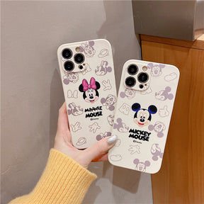 Cute Mickey suitable for iphone13pro mobile phone case full package Apple 8p / 12 dispersed Minnie 11 protective case XR