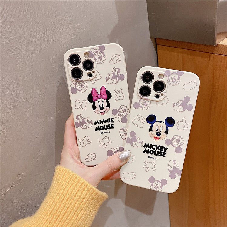 Cute Mickey suitable for iphone13pro mobile phone case full package Apple 8p / 12 dispersed Minnie 11 protective case XR