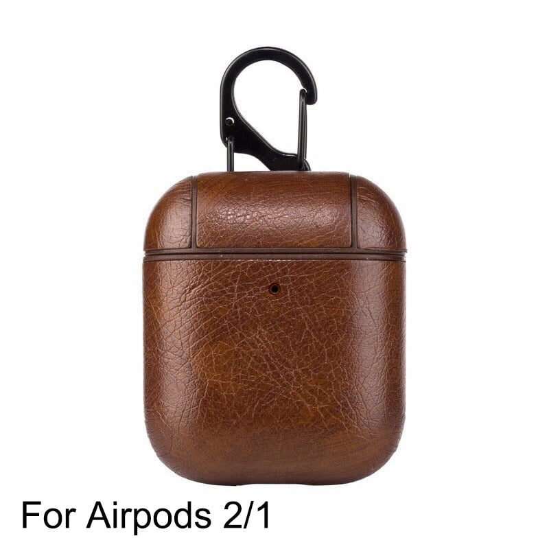 PU Leather Case for Airpods Pro Luxury Protective Cover with Anti-lost Buckle for Air Pods Pro 3 Headphone Earpods Fundas