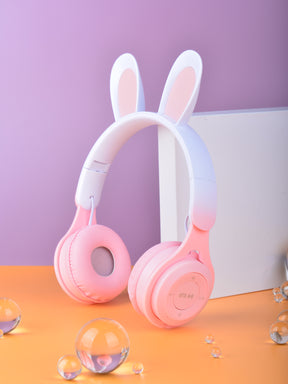 M6R Rabbit Ear Luminous Bluetooth Headset Gradient LED Online Class Children Headworn Wireless Headset