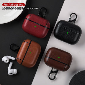 PU Leather Case for Airpods Pro Luxury Protective Cover with Anti-lost Buckle for Air Pods Pro 3 Headphone Earpods Fundas