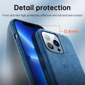 Italian Alcantara Case for iPhone 15 Pro Max Business Leather Phone Back Cover for iPhone 13 Pro Max Magnets