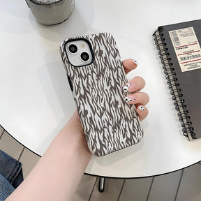 White leopard print 2-in-1 film case suitable for Apple 15promax phone case Apple 14pro fashion 16pro