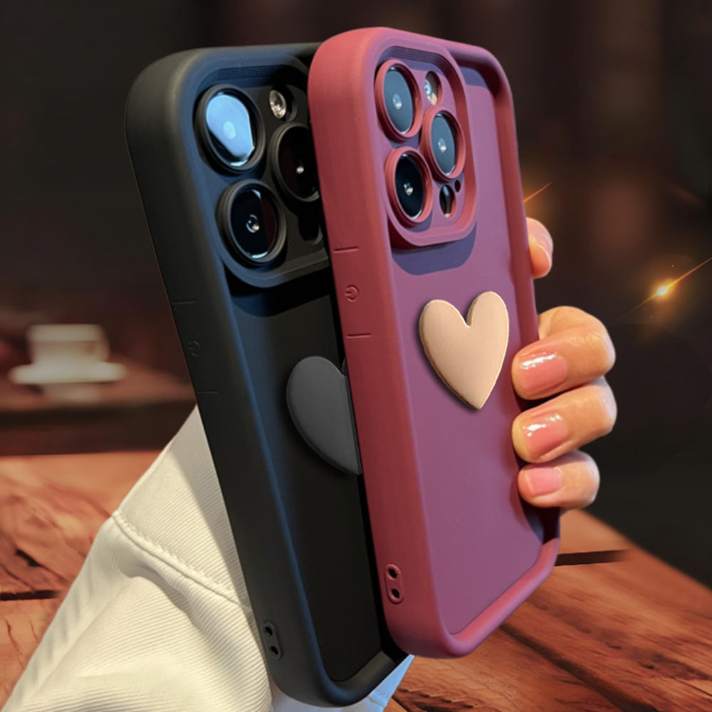 3D Love Suitable for Apple 15 Phone Protective Case Skin friendly Matte iPhone 14 ProMax Lens All Inclusive 16