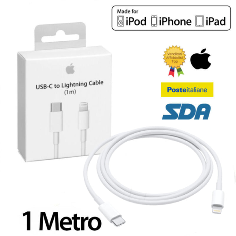 CAVO ORIGINALE USB-C per IPHONE DA 20W CAVO TYPE TIPO C X XS 11 12 13 14 MAX PRO