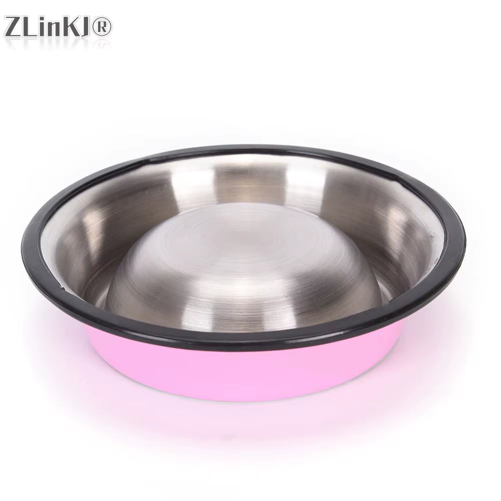 15Cm Pet Stainless Steel Bowls Non-Slip Anti-Fall Durable Cat Dogs Feeding Bowl Puppy Drink Water Feeder Pets Outdoor Food Dish