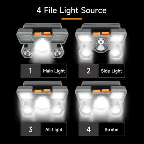 5 LED Flashlight Rechargeable with Built in Battery Strong Light Camping Adventure Fishing Head Light Headlamp