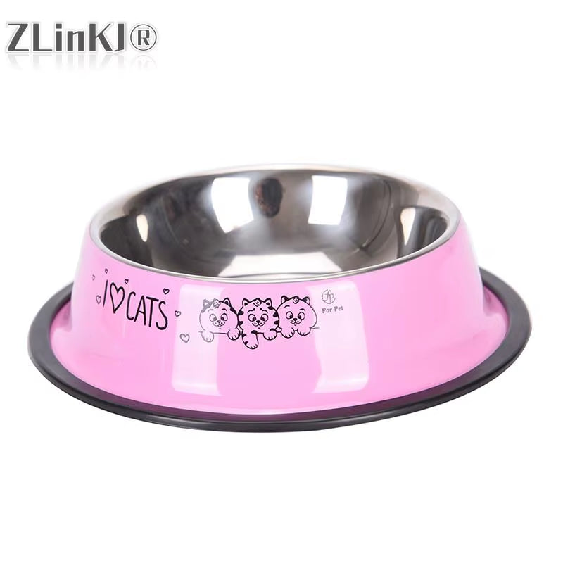 15Cm Pet Stainless Steel Bowls Non-Slip Anti-Fall Durable Cat Dogs Feeding Bowl Puppy Drink Water Feeder Pets Outdoor Food Dish